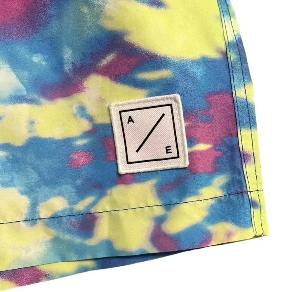 American Eagle Mens Swimming Trunks Retro Tie Dye Swim Board Shorts